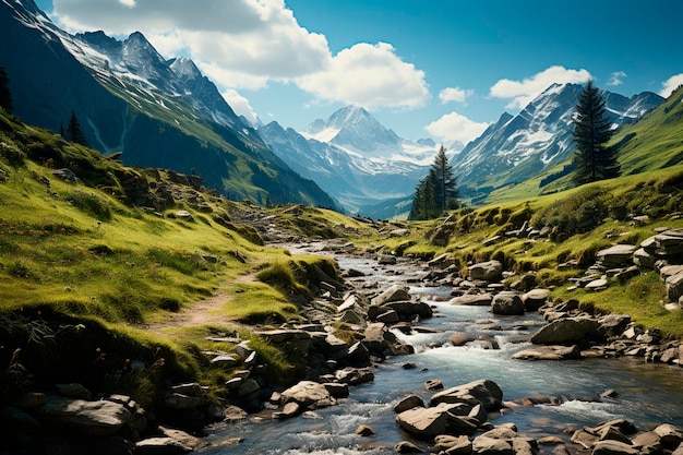 Paisagem com IA geradora do céu