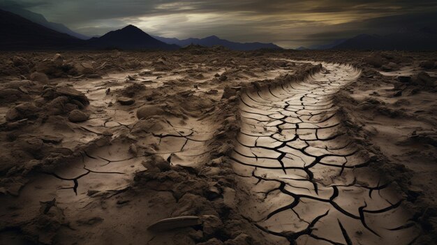 Paisagem com solo lamacento IA generativa