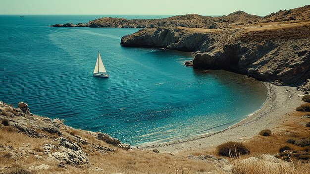 Paisagem costeira de Rocky Cove Serene