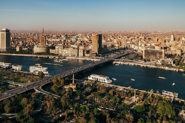 Foto paisagem da cidade a partir da torre do cairo