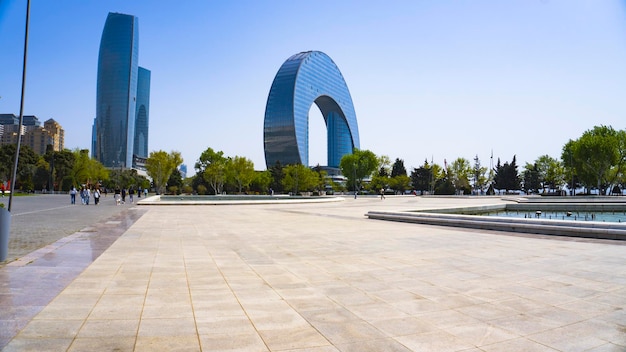 Foto paisagem da cidade de baku, azerbaijão