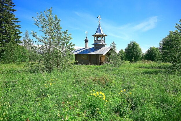 Paisagem da igreja na rússia, paisagem natural na rússia, religião