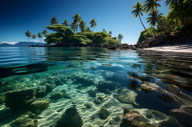Paisagem da ilha de Fiji, um paraíso tropical