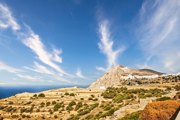 Paisagem da ilha de Folegandros na Grécia
