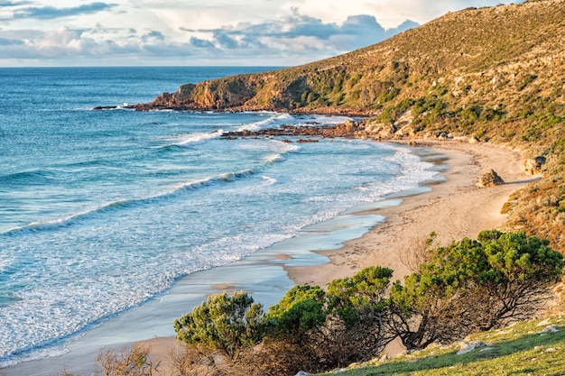 Paisagem da ilha Kangaroo ao pôr do sol