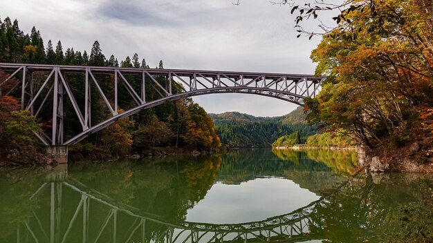 Paisagem da Linha Tadami em Fukushima, Japão