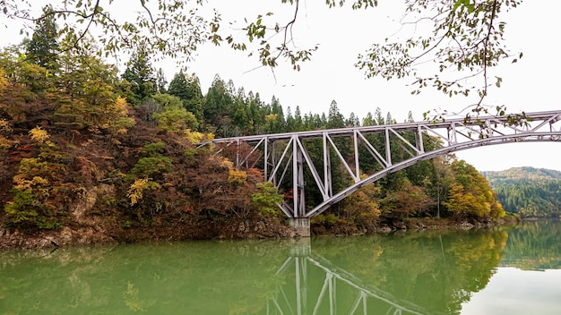 Paisagem da Linha Tadami em Fukushima, Japão