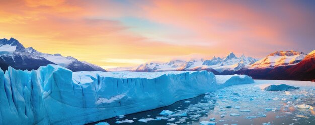 Foto paisagem da patagônia da montanha dos andes em perito moreno glacier argentina generative ai