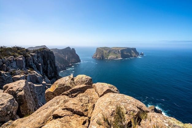 Paisagem da Península de Tasman, Tasmânia, Austrália