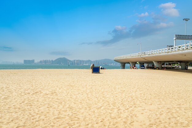 Paisagem da ponte rodoviária do mar de xiamen