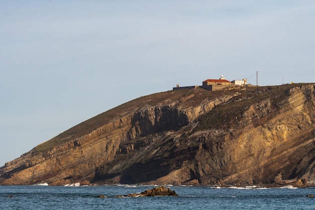 Paisagem da praia de cabo vidio na costa asturiana Cudillero