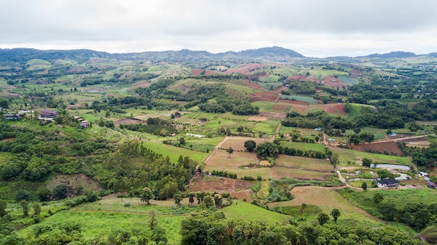 Paisagem da província do petchabun do distrito de Khao Kho.