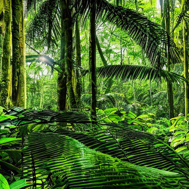Paisagem da selva tropical IA generativa