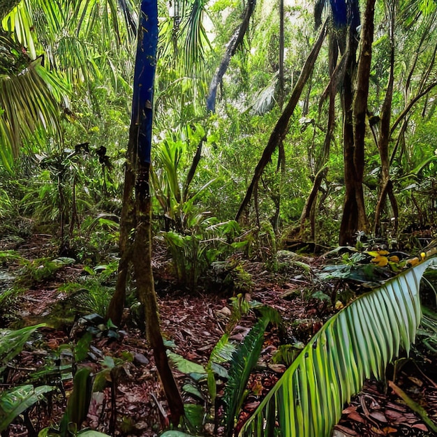 Paisagem da selva tropical IA generativa