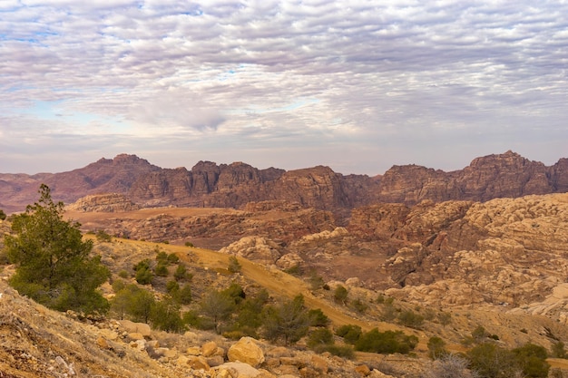 Paisagem das montanhas de Petra