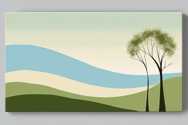paisagem das montanhas pela manhã a ilustração é pintada com uma paisagem de pincel do