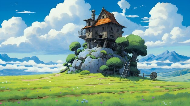 Paisagem de Anime no Estúdio Ghibli