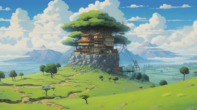 Paisagem de Anime no Estúdio Ghibli