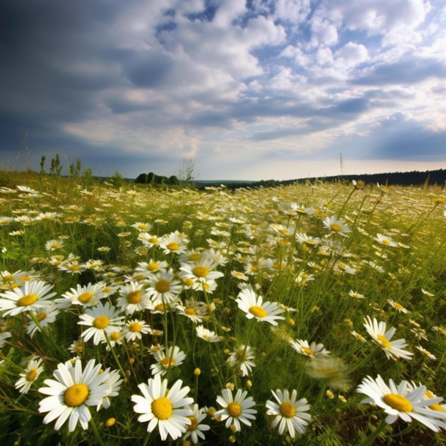 Foto paisagem de campo de margaridas para papéis de parede