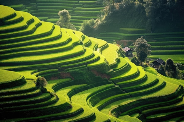 paisagem de campo de terraços de arroz