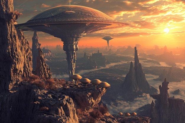 Paisagem de fantasia alienígena mística Gerar Ai