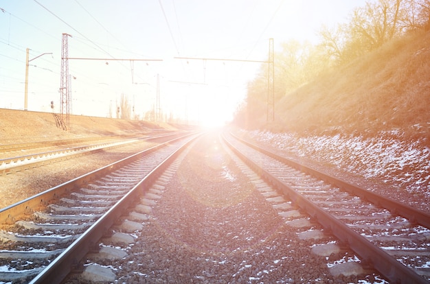 Paisagem de ferrovia de inverno