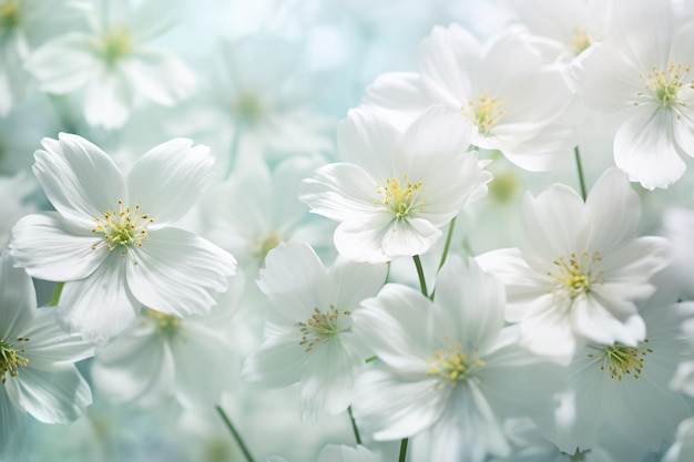 Paisagem de flores feita com flores artificiais em fundo