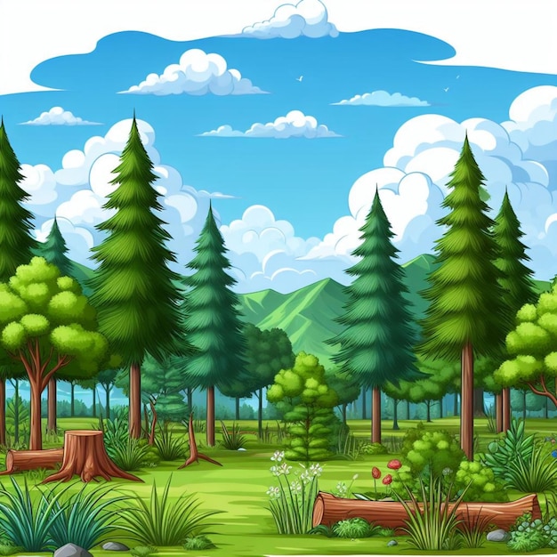 Paisagem de floresta verde