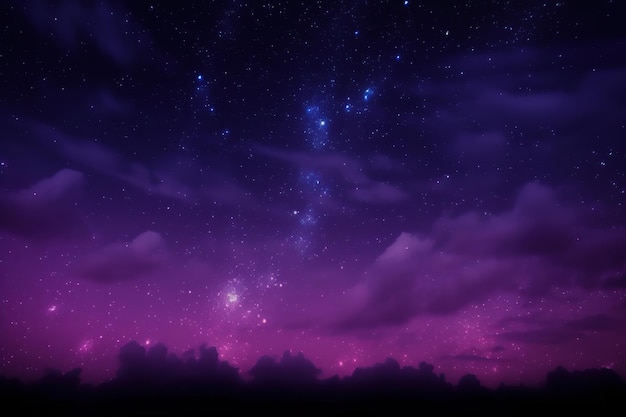 Paisagem de fundo de estrelas do céu roxo estético