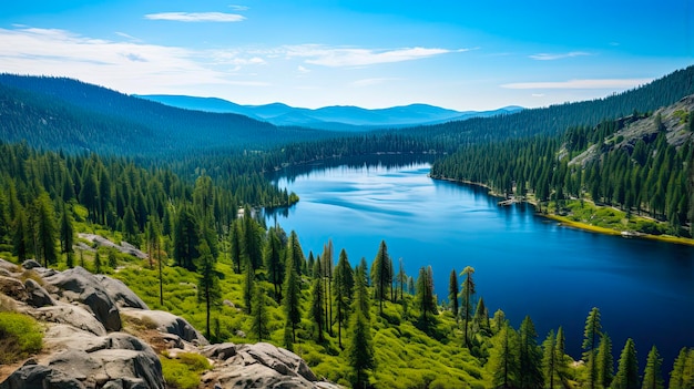 Foto paisagem de hayden vista panorâmica de floresta e montanhas refletidas na cena natural do lago