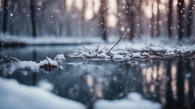 Paisagem de inverno, clima calmo, floresta na neve, calma e tranquilidade