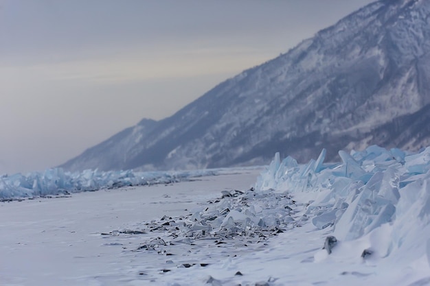 paisagem de inverno ilha de olkhon, lago baikal viagens rússia