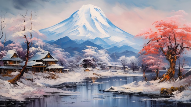 Paisagem de Inverno Japonesa Uma obra-prima de Drake