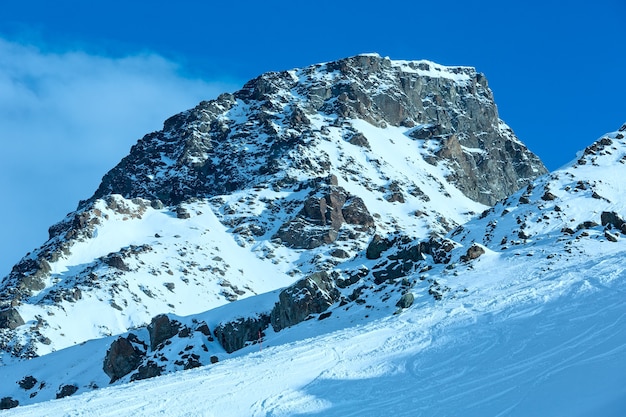 Paisagem de inverno manhã Silvretta Alpes, Tirol, Áustria.