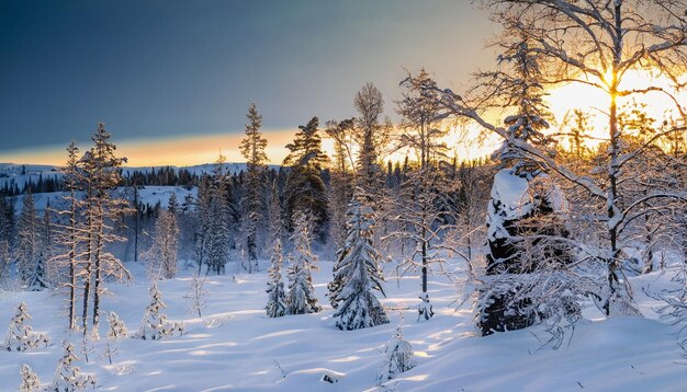 Foto paisagem de inverno misteriosa montanhas majestosas no inverno ai gerado