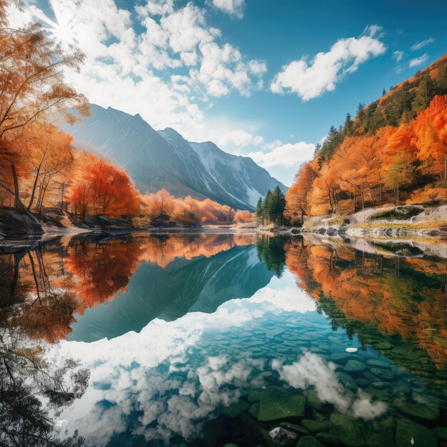 Paisagem de lagos de água doce