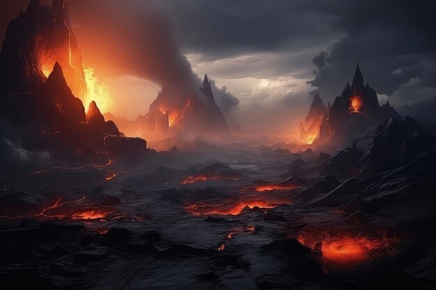 Foto paisagem de lava