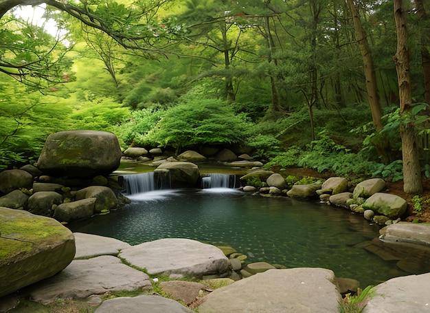 Paisagem de meditação Zen Ambiente de natureza calma e espiritual