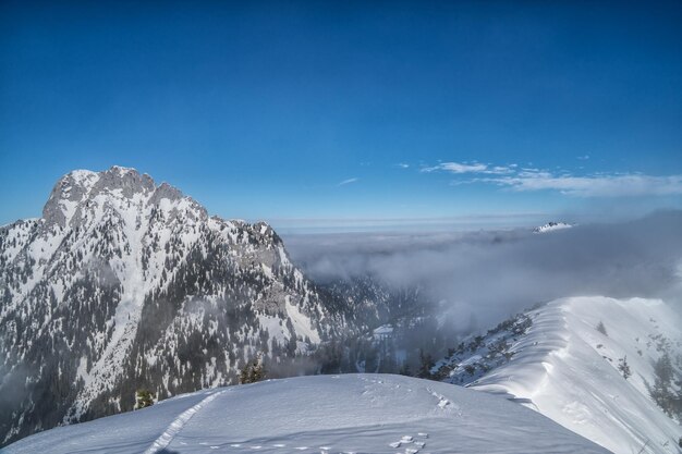 Foto paisagem de montanha de inverno