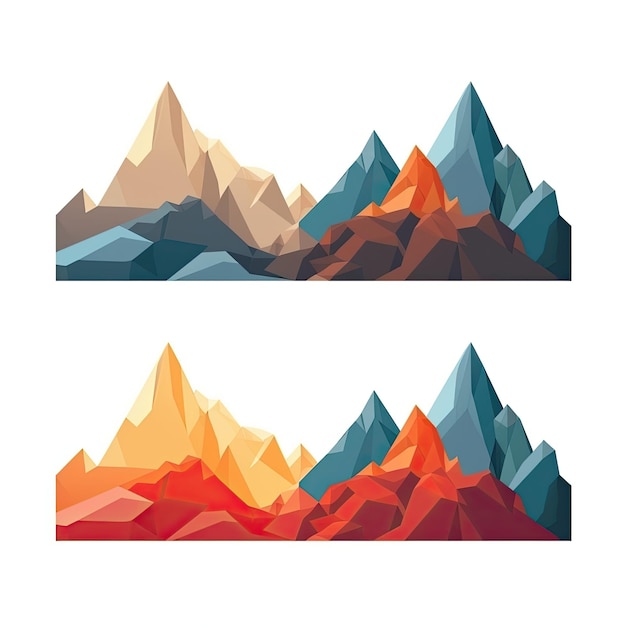 Paisagem de montanha Ilustração vetorial de uma cordilheira Montanha no estilo plano