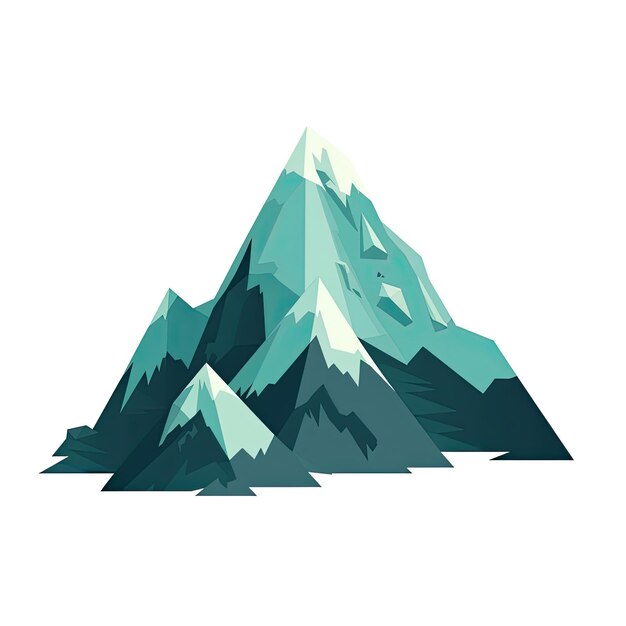 Foto paisagem de montanha ilustração vetorial de uma cordilheira montanha no estilo plano
