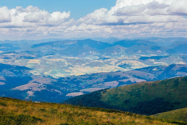 Paisagem de montanha vista no verão