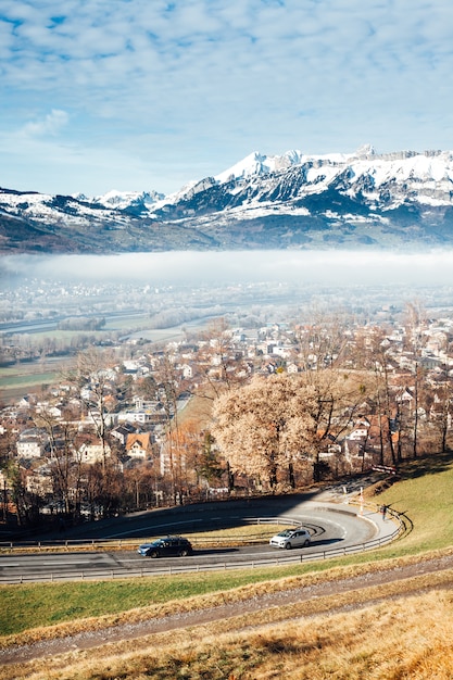 Paisagem de montanhas de Liechtenstein