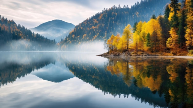 Paisagem de montanhas de outono