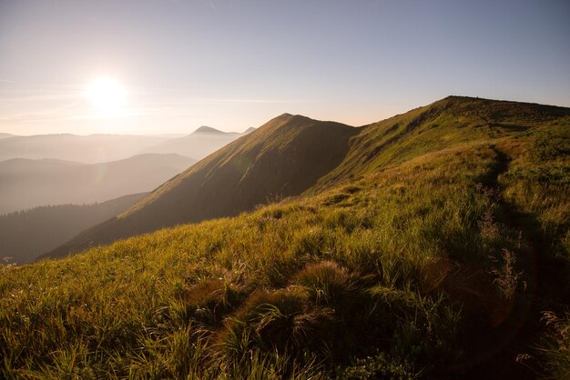 Paisagem de montanhas nos cárpatos