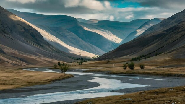 Paisagem de montanhas simples