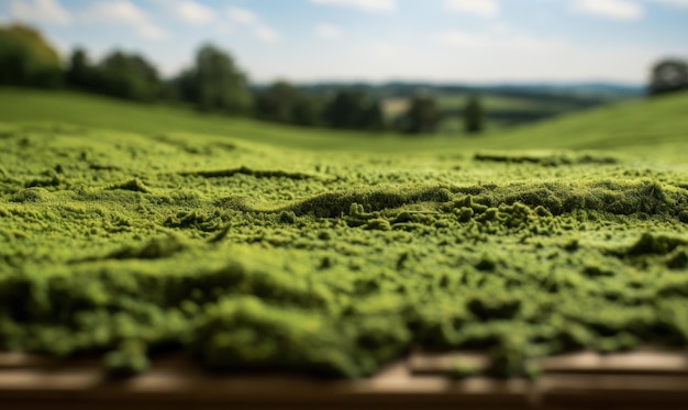 Paisagem de musgo verde exuberante