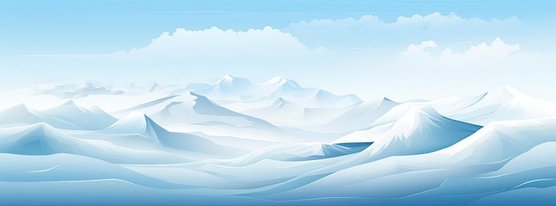 paisagem de neve abstrata com céu azul claro e neve no estilo de designs limpos e simples