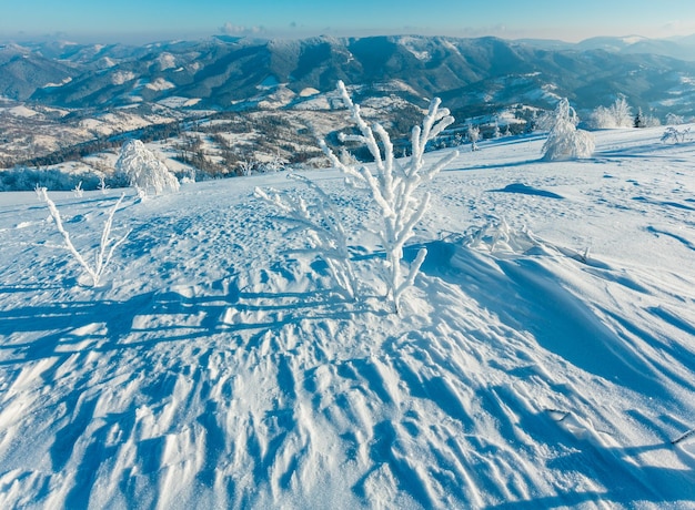 Paisagem de neve de montanha de inverno