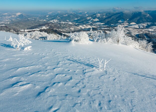 Paisagem de neve de montanha de inverno